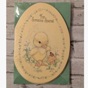 Vintage New Hallmark Chick Easter Cards Egg Shaped Set  of 8